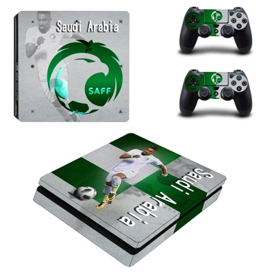 Saudi Arabian Football Federation decal skin for PS4 Slim Console and two controllers