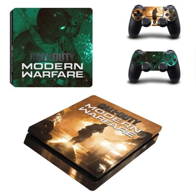 Call of Duty modern warfare decal skin for PS4 Slim Console and two controllers