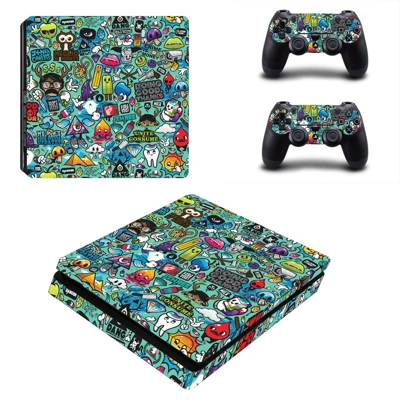 Bomb Sticker decal skin for PS4 Slim Console and two contr.. Bomb Sticker decal skin for PS4 Slim Console and two contr..