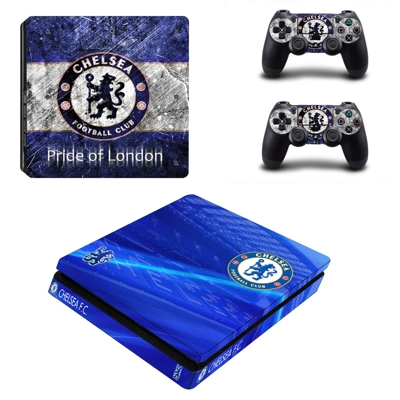 Chelsea FC decal skin for PS4 Slim Console and two control.. Chelsea FC decal skin for PS4 Slim Console and two control..