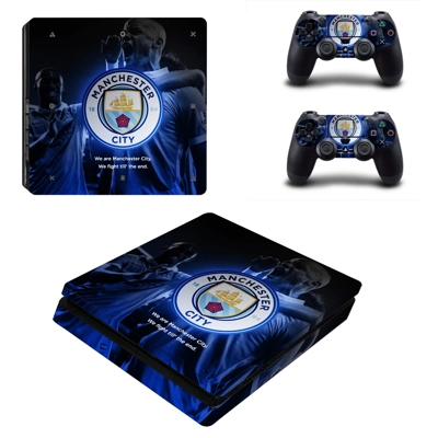 Manchester City decal skin for PS4 Slim Console and two co.. Manchester City decal skin for PS4 Slim Console and two co..