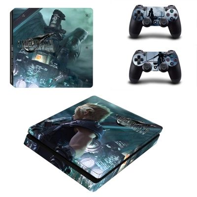 Final Fantasy 7 remake decal skin for PS4 Slim Console and two controllers