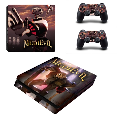 MediEvil decal skin for PS4 Slim Console and two controllers MediEvil decal skin for PS4 Slim Console and two controllers