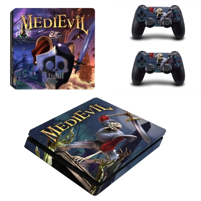 MediEvil decal skin for PS4 Slim Console and two controllers MediEvil decal skin for PS4 Slim Console and two controllers