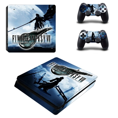Final Fantasy 7 decal skin for PS4 Slim Console and two controllers