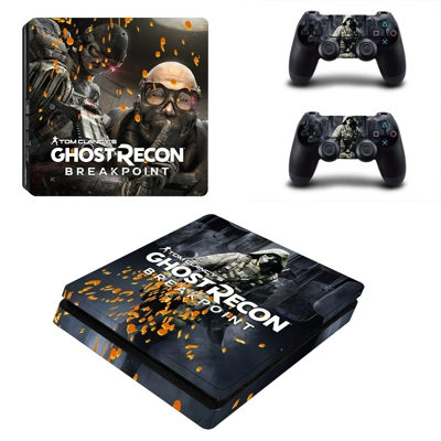 Ghost Recon breakpoint decal skin for PS4 Slim Console and two controllers