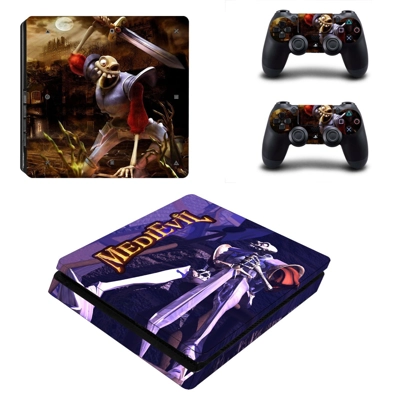 MediEvil decal skin for PS4 Slim Console and two controllers MediEvil decal skin for PS4 Slim Console and two controllers