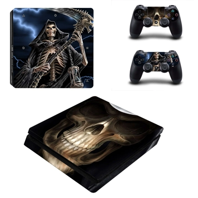 Grim Reaper decal skin for PS4 Slim Console and two contro.. Grim Reaper decal skin for PS4 Slim Console and two contro..