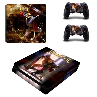MediEvil decal skin for PS4 Slim Console and two controllers MediEvil decal skin for PS4 Slim Console and two controllers