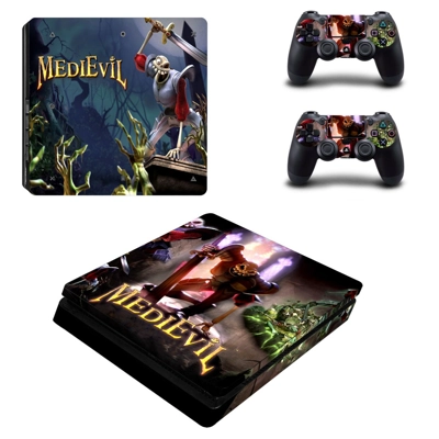 MediEvil decal skin for PS4 Slim Console and two controllers MediEvil decal skin for PS4 Slim Console and two controllers
