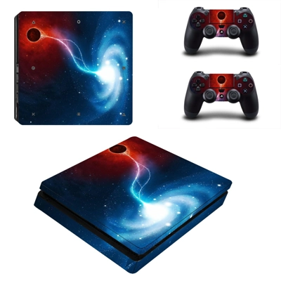 Galaxy decal skin for PS4 Slim Console and two controllers