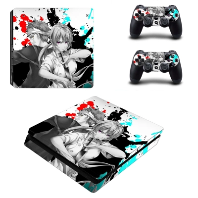 Anime decal skin for PS4 Slim Console and two controllers Anime decal skin for PS4 Slim Console and two controllers