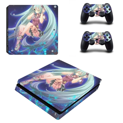 Anime decal skin for PS4 Slim Console and two controllers Anime decal skin for PS4 Slim Console and two controllers