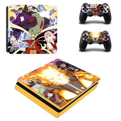 Naruto decal skin for PS4 Slim Console and two controllers Naruto decal skin for PS4 Slim Console and two controllers
