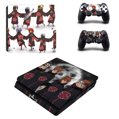 Naruto decal skin for PS4 Slim Console and two controllers Naruto decal skin for PS4 Slim Console and two controllers