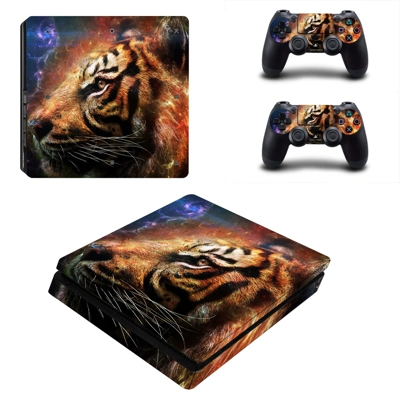 Tiger decal skin for PS4 Slim Console and two controllers Tiger decal skin for PS4 Slim Console and two controllers