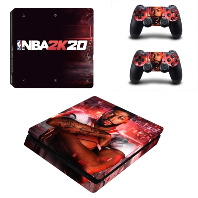 NBA 2K20 decal skin for PS4 Slim Console and two controllers NBA 2K20 decal skin for PS4 Slim Console and two controllers