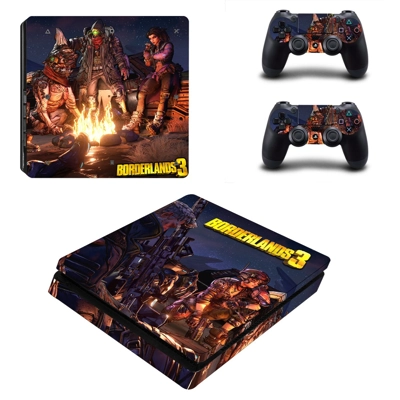 Borderlands 3 decal skin for PS4 Slim Console and two cont.. Borderlands 3 decal skin for PS4 Slim Console and two cont..