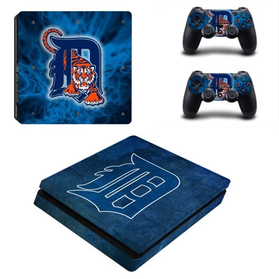 Detroit Tigers decal skin for PS4 Slim Console and two con.. Detroit Tigers decal skin for PS4 Slim Console and two con..