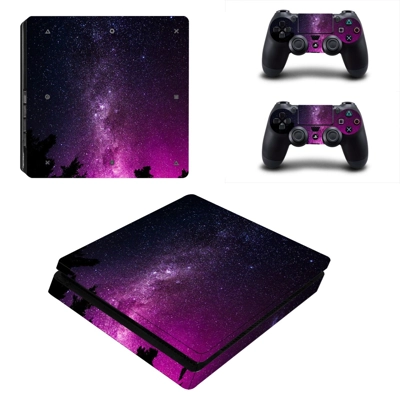 Galaxy decal skin for PS4 Slim Console and two controllers