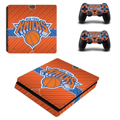 New York Knicks decal skin for PS4 Slim Console and two co..