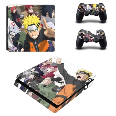 Naruto decal skin for PS4 Slim Console and two controllers