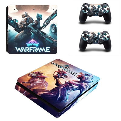 WarFrame decal skin for PS4 Slim Console and two controllers WarFrame decal skin for PS4 Slim Console and two controllers