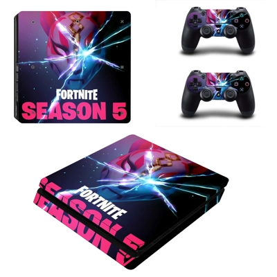 Fortnite decal skin for PS4 Slim Console and two controllers