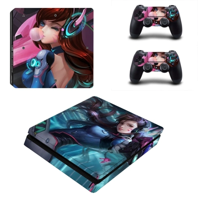 Overwatch decal skin for PS4 Slim Console and two controllers