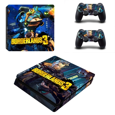 Borderlands 3 decal skin for PS4 Slim Console and two cont.. Borderlands 3 decal skin for PS4 Slim Console and two cont..