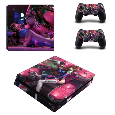 Overwatch decal skin for PS4 Slim Console and two controll.. Overwatch decal skin for PS4 Slim Console and two controll..