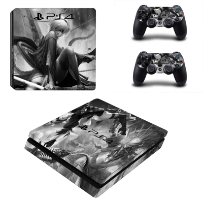Naruto decal skin for PS4 Slim Console and two controllers