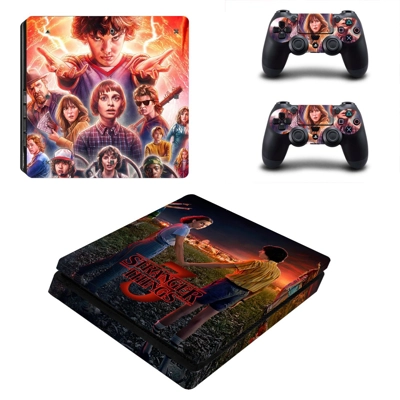 Stranger Things decal skin for PS4 Slim Console and two controllers