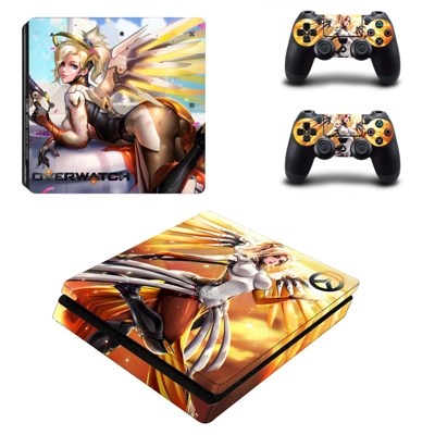 Overwatch decal skin for PS4 Slim Console and two controll.. Overwatch decal skin for PS4 Slim Console and two controll..