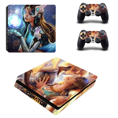 Overwatch decal skin for PS4 Slim Console and two controll.. Overwatch decal skin for PS4 Slim Console and two controll..