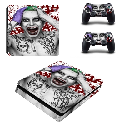 Joker decal skin for PS4 Slim Console and two controllers