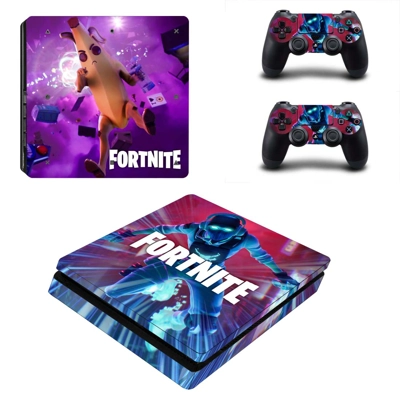 Fortnite decal skin for PS4 Slim Console and two controllers