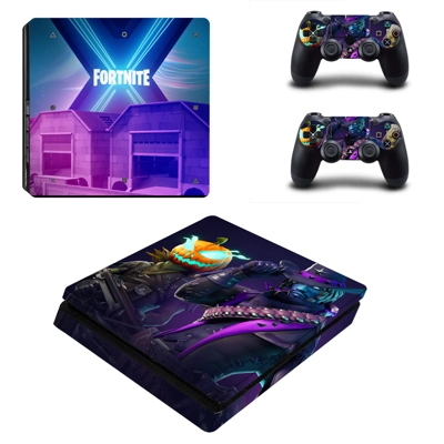 Fortnite decal skin for PS4 Slim Console and two controllers