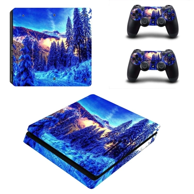 Blue forest decal skin for PS4 Slim Console and two contro.. Blue forest decal skin for PS4 Slim Console and two contro..