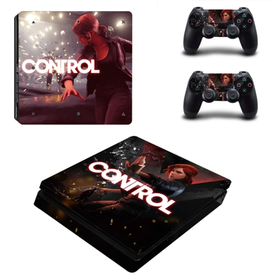 Control decal skin for PS4 Slim Console and two controllers Control decal skin for PS4 Slim Console and two controllers