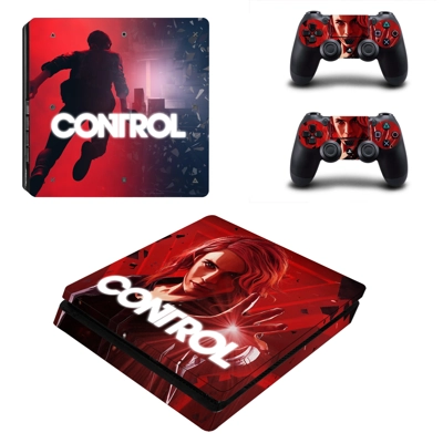 Control decal skin for PS4 Slim Console and two controllers Control decal skin for PS4 Slim Console and two controllers