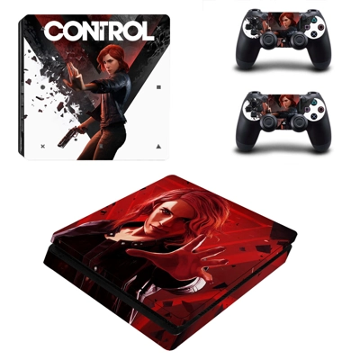 Control decal skin for PS4 Slim Console and two controllers Control decal skin for PS4 Slim Console and two controllers