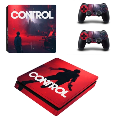 Control decal skin for PS4 Slim Console and two controllers Control decal skin for PS4 Slim Console and two controllers