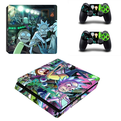Rick and Morty decal skin for PS4 Slim Console and two con..