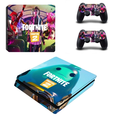 Fortnite decal skin for PS4 Slim Console and two controllers