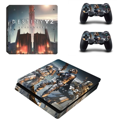Destiny 2 Shadow keep decal skin for PS4 Slim Console and two controllers