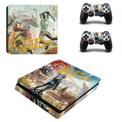 The Outer Worlds decal skin for PS4 Slim Console and two c.. The Outer Worlds decal skin for PS4 Slim Console and two c..