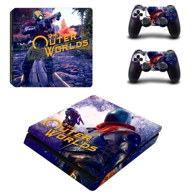 The Outer Worlds decal skin for PS4 Slim Console and two controllers
