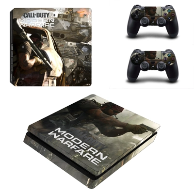 Modern Warfare decal skin for PS4 Slim Console and two con.. Modern Warfare decal skin for PS4 Slim Console and two con..