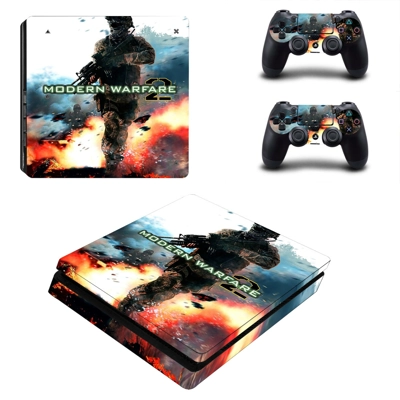 Modern Warfare decal skin for PS4 Slim Console and two con.. Modern Warfare decal skin for PS4 Slim Console and two con..